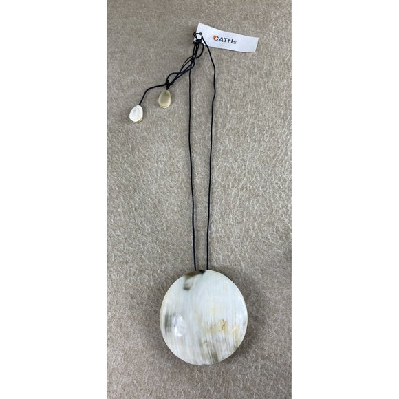 MooMoo Designs Pendant Horn Flat Ball Necklace CATHs Minimalistic Designer Rare - Picture 2 of 8